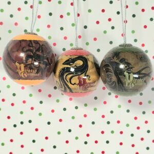 Disney Pirates of the Caribbean Christmas Ornament Set of 3 Jack Sparrow Plastic